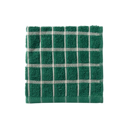 Ritz Cafe Solid Dish Cloth Hunter Green Ground/Putty Check, PK12 9861148